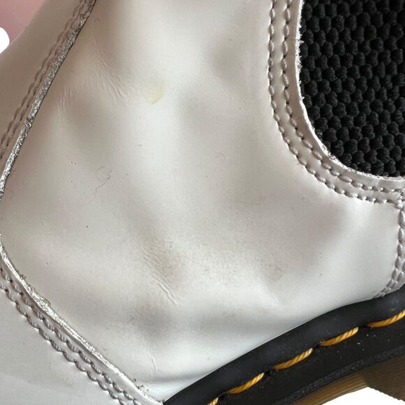 Dr Martens 2976 YS chelsea boots smooth white leather mens 10 womens 11 docs - Picture 12 of 13